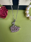 Hot-selling luxury copper-set-zircon-full-diamond swan necklace