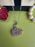 Hot-selling luxury copper-set-zircon-full-diamond swan necklace