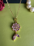 Hot-selling fashionable copper-set-zirconian flower necklace