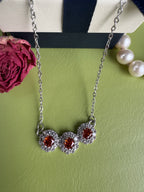 Fashionable full-diamond copper-set zircon sunflower necklace