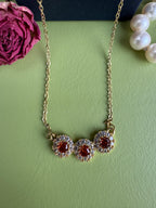 Fashionable full-diamond copper-set zircon sunflower necklace