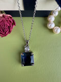 Hot-sell Gold Plated Red CZ Blue Pendant Necklace
