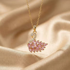 Hot-selling luxury copper-set-zircon-full-diamond swan necklace