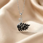 Hot-selling luxury copper-set-zircon-full-diamond swan necklace