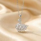 Hot-selling luxury copper-set-zircon-full-diamond swan necklace