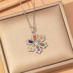 Copper-inlaid Zirconium Luxury New Style Snowflake Necklace