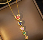 Copper-inlaid Zirconium Luxury New Style Heart Necklace